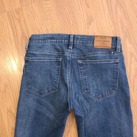 LUCKY BRAND LOW-RISE STELLA SKINNY JEANS STRETCH DENIM DARK DISTRESSED sz 2/26 - Picture 4 of 6